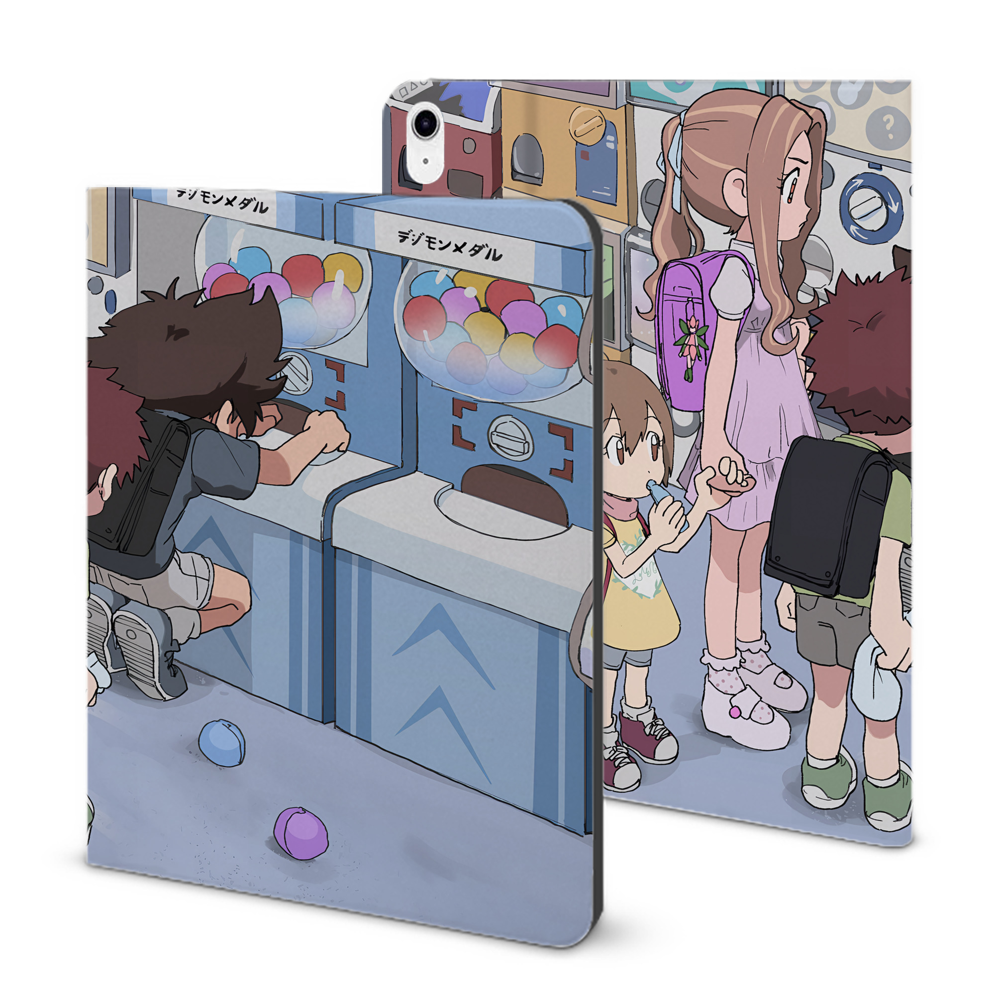 （画像用） Digimon デジタルモンスター/デジモン IPad ケース ブック型 PUレザー TPU 耐衝撃 軽量 薄型 ペン収納なし 全面保護 IPad 各モデル対応